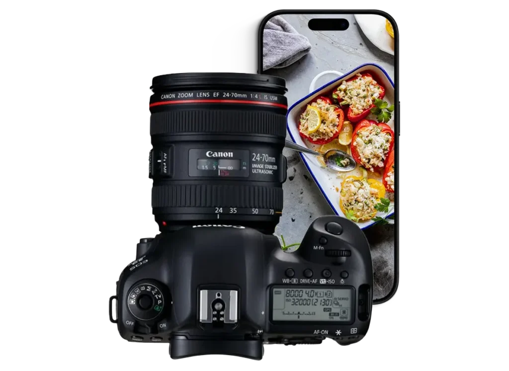 Content Creation für Social Media Marketing – SOCIALFOOD zeigt kreative Food-Inszenierung mit Kamera und Smartphone.