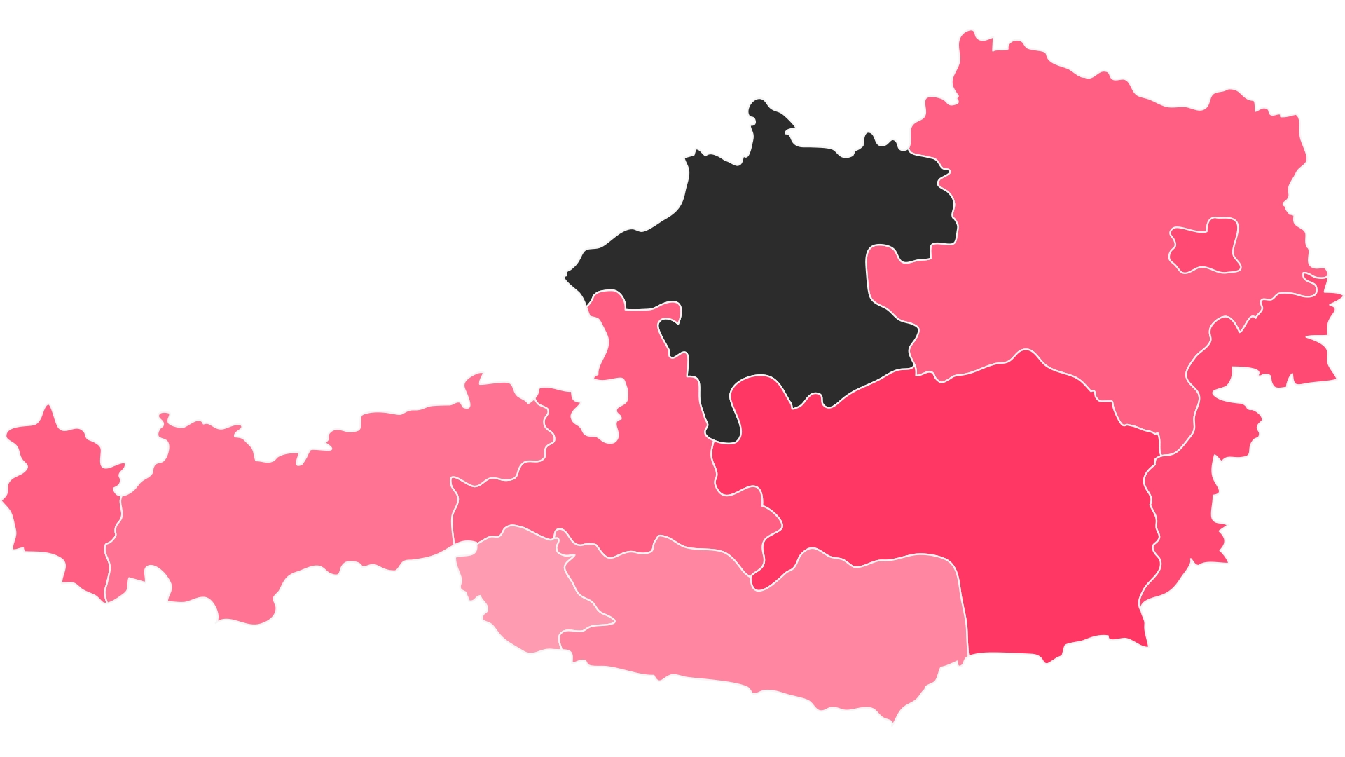Karte von Österreich mit Fokus auf Oberösterreich – Food-Fotografie von Socialfood für kreative und professionelle Inhalte.